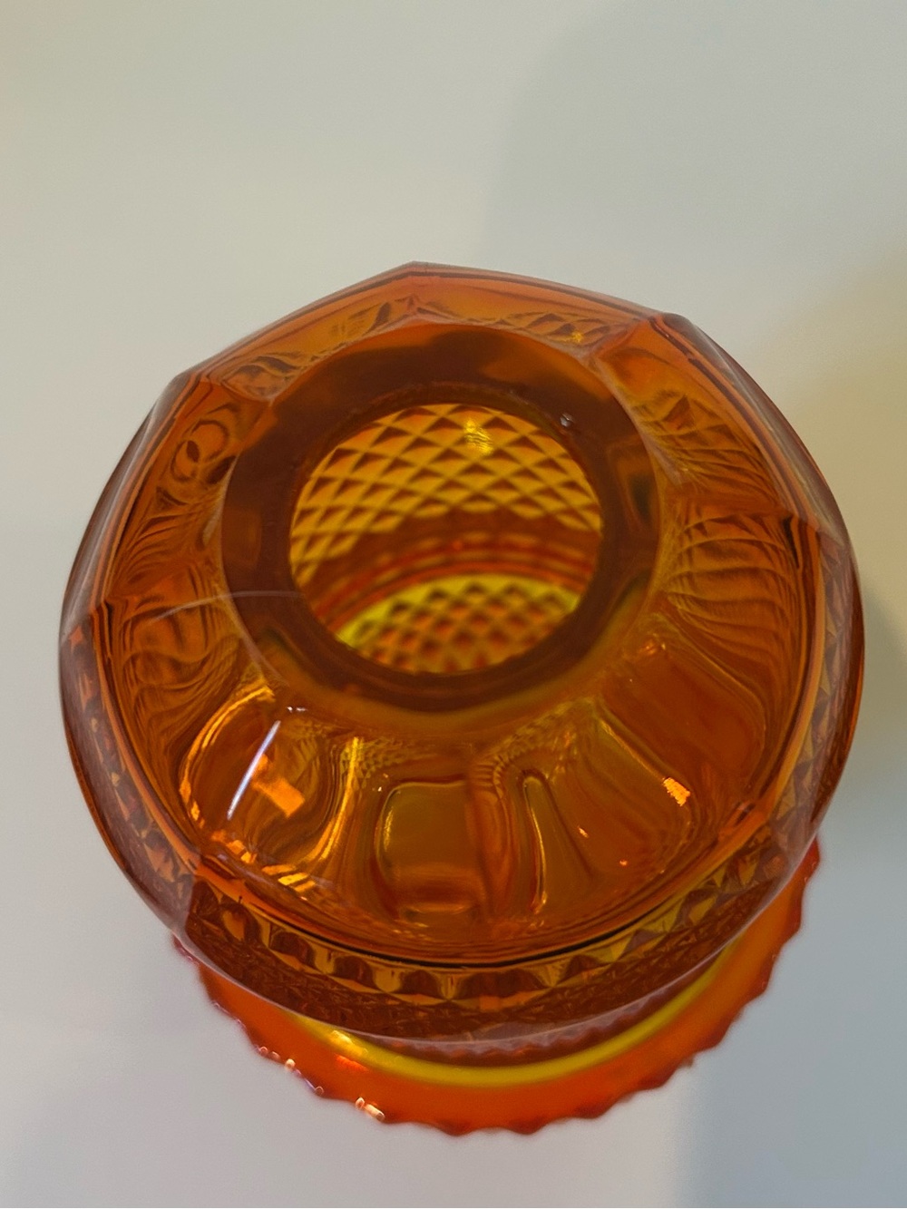Viking Diamond Point “Glimmer” Orange/Persimmon Fairy Lamp - Picture 2 of 10